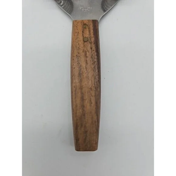 MCM Vintage Bar Tool Cocktail Strainer Stainless Steel Barware Japan Wood Handle - Picture 5 of 6